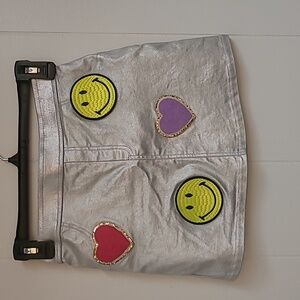 MIA New York Metallic Silver Icon Skort Girl's Size Medium Elastic Back